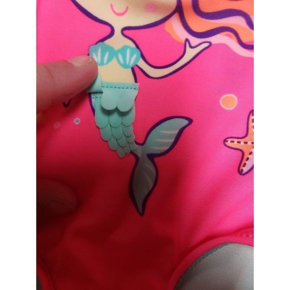 Wonder Nation 3/6m mermaid pink 1 pc swimsuit - Picture 3 of 6